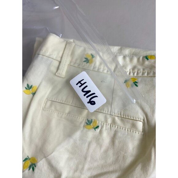 NWOT Talbots Womens Relaxed Chino Pants Lemon Embroidered Size 8 Petite Novelty - Picture 14 of 16